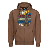 Chestnut Game Day lightning bolt Baseball Zipper Hoodie - HowdyJamesFarm