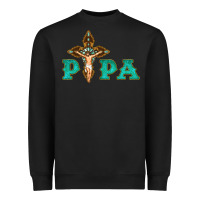 Black Papa Jesus with Cross Heavyweight Sweatshirt - Bettercallsaul