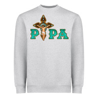 Heather Grey Papa Jesus with Cross Heavyweight Sweatshirt - Bettercallsaul