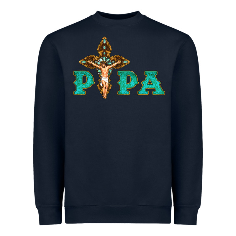 Papa Jesus With Cross Heavyweight Sweatshirt by Bettercallsaul | Teevron