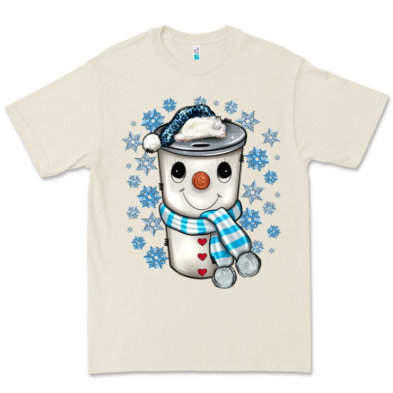 Snowman Coffee Cup Premium Tee by JahusDesignShop | Teevron