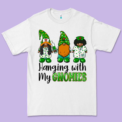 Hanging With My Gnomies African American Nurse Gnomies Premium Tee Designed By Barkaloodesign