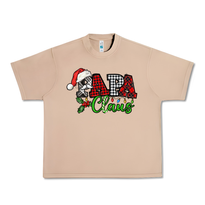 Papa Claus With Christmas Lights And Mistletoe Urban Heavy Tee by NancyCooperArtShop | Teevron
