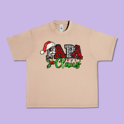 Papa Claus With Christmas Lights And Mistletoe Urban Heavy Tee Designed By Nancycooperartshop