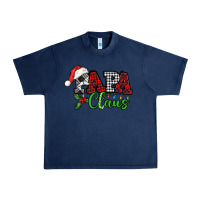 Navy Papa Claus with christmas lights and mistletoe Urban Heavy Tee - NancyCooperArtShop