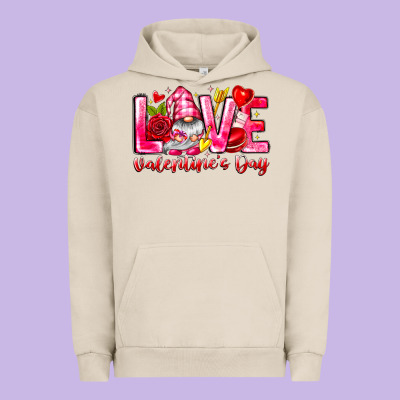 Love Valentines Day Gnome Urban Hoodie Designed By Cowhidedigitalart