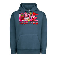 Pigment Midnight Navy Love Valentines Day Gnome Urban Hoodie - CowhideDigitalArt
