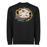 Black Hedgehog with Sunflower Heavyweight Sweatshirt - Bettercallsaul