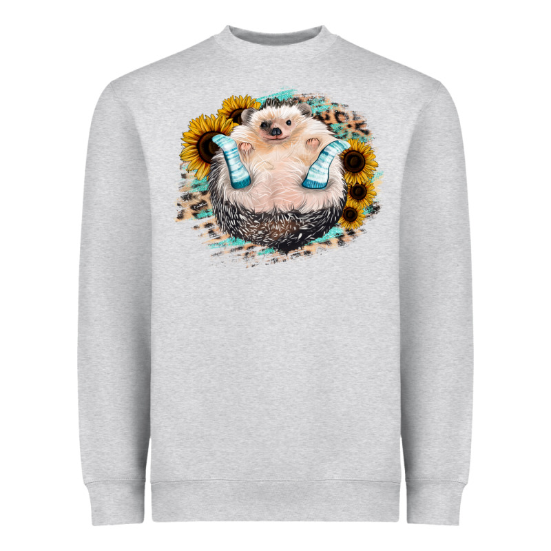 Hedgehog With Sunflower Heavyweight Sweatshirt by Bettercallsaul | Teevron
