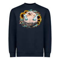 Navy Hedgehog with Sunflower Heavyweight Sweatshirt - Bettercallsaul