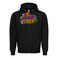 Black Senior 2023 basketball Zipper Hoodie - HowdyJamesFarm
