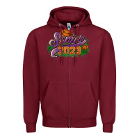 Burgundy Senior 2023 basketball Zipper Hoodie - HowdyJamesFarm