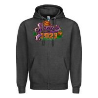 Charcoal Heather Senior 2023 basketball Zipper Hoodie - HowdyJamesFarm