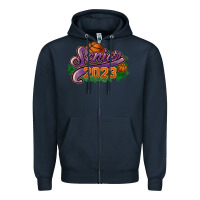 Navy Senior 2023 basketball Zipper Hoodie - HowdyJamesFarm