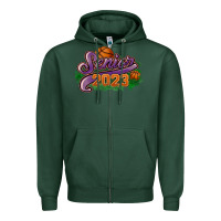Sports Green Senior 2023 basketball Zipper Hoodie - HowdyJamesFarm