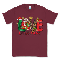 Burgundy love christmas black santa Classic Tee - MaliasSmallBusiness