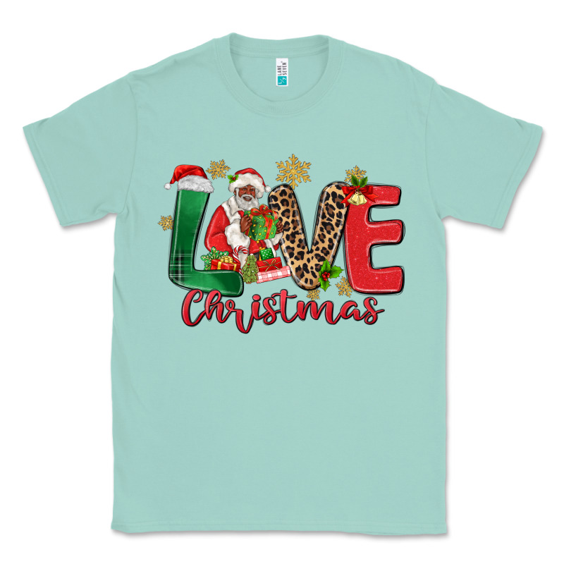 Love Christmas Black Santa Classic Tee by MaliasSmallBusiness | Teevron