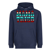 Navy Mama Tried Serape Heavyweight Hoodie - CowCowDesign