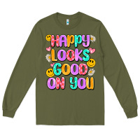 Army Green happy looks good on you Long Sleeve Tee - Artiststas