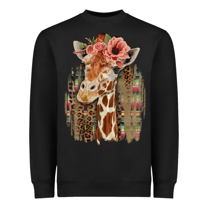 Giraffe With Floral Heavyweight Sweatshirt by Bettercallsaul | Teevron