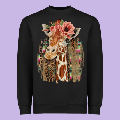 Giraffe With Floral Heavyweight Sweatshirt Designed By Bettercallsaul