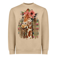 Mushroom Giraffe with Floral Heavyweight Sweatshirt - Bettercallsaul