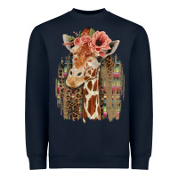 Navy Giraffe with Floral Heavyweight Sweatshirt - Bettercallsaul