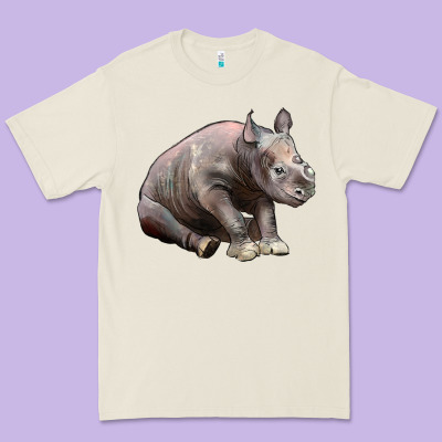 Baby Rhino Illustrations Premium Tee Designed By Lillyallendesigns