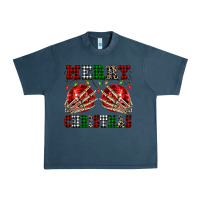 Midnight Navy Merry Christmas skeleton hands boobs Urban Heavy Tee - NancyCooperArtShop