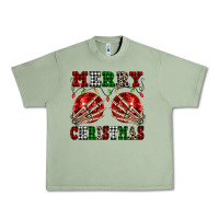 Oil Green Merry Christmas skeleton hands boobs Urban Heavy Tee - NancyCooperArtShop