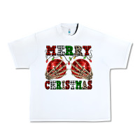 White Merry Christmas skeleton hands boobs Urban Heavy Tee - NancyCooperArtShop