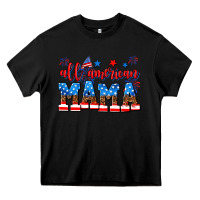 Black all american mama Heavy Core Tee - AdoDesignShop