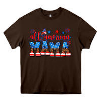 Chocolate Brown all american mama Heavy Core Tee - AdoDesignShop