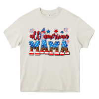 Cream all american mama Heavy Core Tee - AdoDesignShop