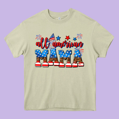 All American Mama Heavy Core Tee Designed By Adodesignshop