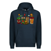 Navy Mexican coffee cups Mexico Premium Hoodie - HowdyJamesFarm