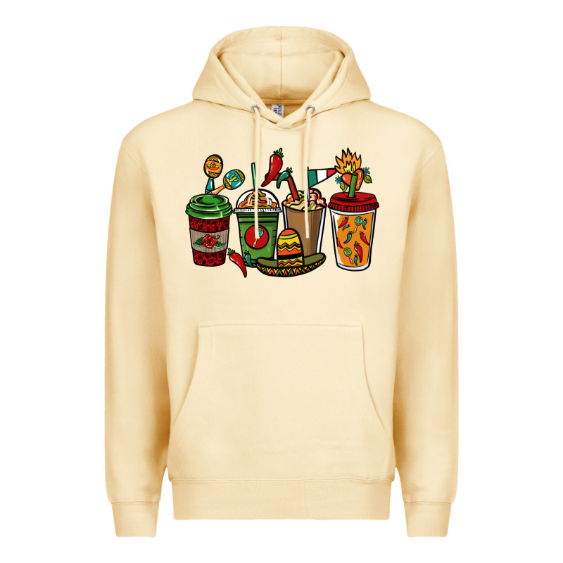 Mexican Coffee Cups Mexico Premium Hoodie by HowdyJamesFarm | Teevron
