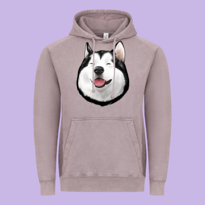 Husky Vintage Hoodie Designed By Jasminsmagicworld