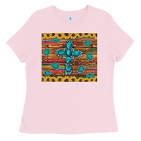 Bubblegum Pink western gemstone cross sunflowers leopard serape glitter wooden tumble Ladies Tee - Artiststas