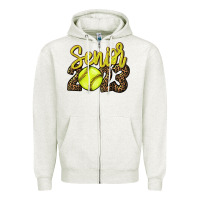 Oatmeal Heather 2023 senior Softball Zipper Hoodie - HowdyJamesFarm