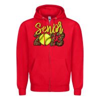 Red 2023 senior Softball Zipper Hoodie - HowdyJamesFarm