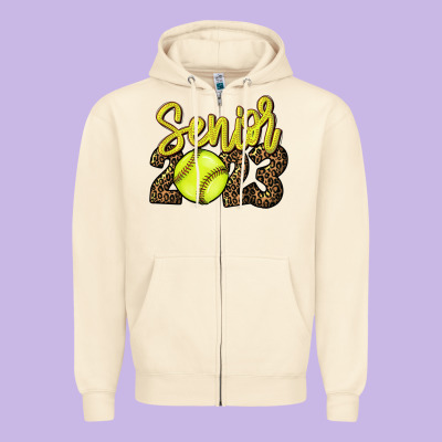 2023 Senior Softball Zipper Hoodie Designed By Howdyjamesfarm