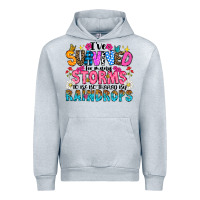 Heather Grey ive survived too many storms to be thered by raind Urban Hoodie - CowhideDigitalArt