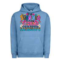 Pigment Pebble Blue ive survived too many storms to be thered by raind Urban Hoodie - CowhideDigitalArt