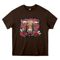 Chocolate Brown v.d. cow and roses Heavy Core Tee - AdoDesignShop