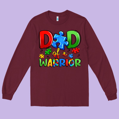 Dad Of A Warrior Long Sleeve Tee Designed By Artiststas