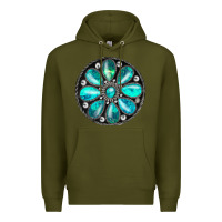 Army Green turquoise gemstone Premium Hoodie - JahusDesignShop