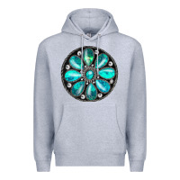 Heather Grey turquoise gemstone Premium Hoodie - JahusDesignShop