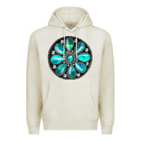 Oatmeal Heather turquoise gemstone Premium Hoodie - JahusDesignShop