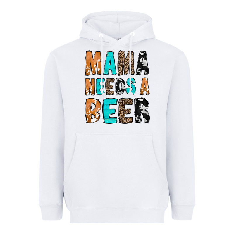 Mama Needs A Beer Heavyweight Hoodie by CowCowDesign | Teevron